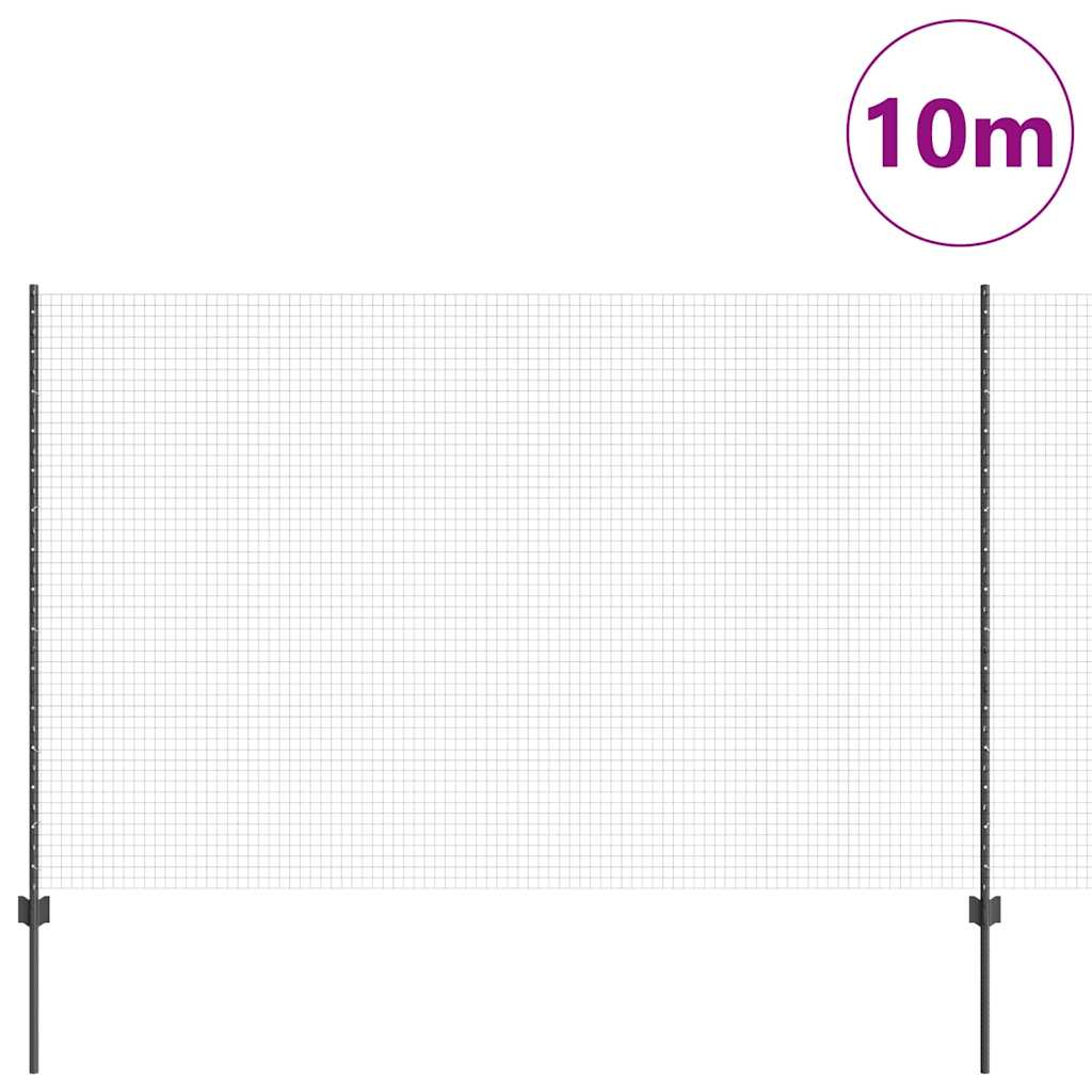 Schweißdrahtzaun mit Pfosten 10 x 1,5 m (B x H)