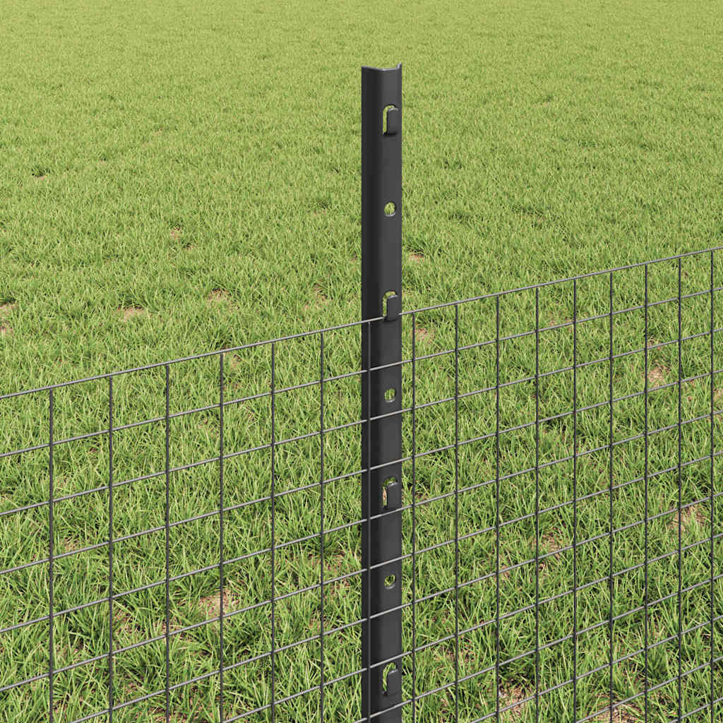 Zaun mit Pfosten Grau