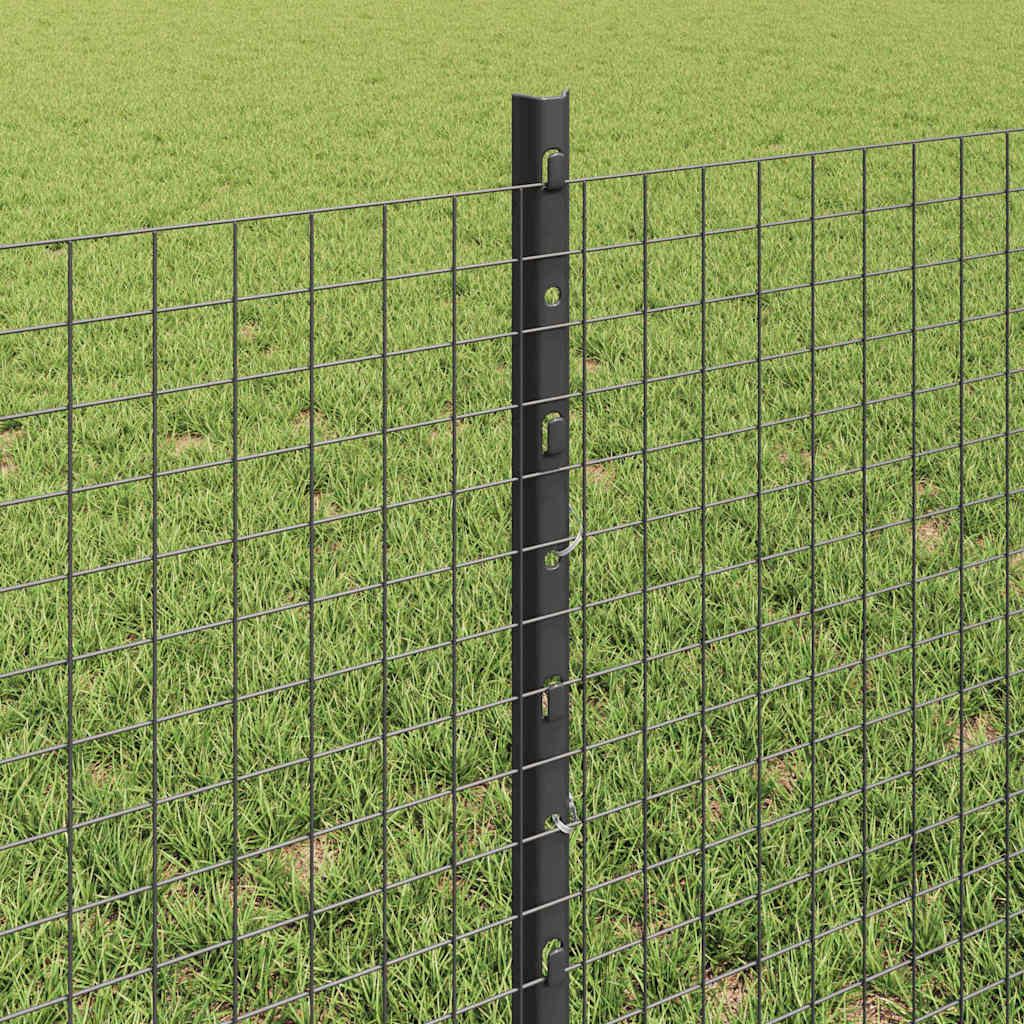 Schweißdrahtzaun mit Pfosten 25 x 0,6 m PVC-beschichteter Stahl