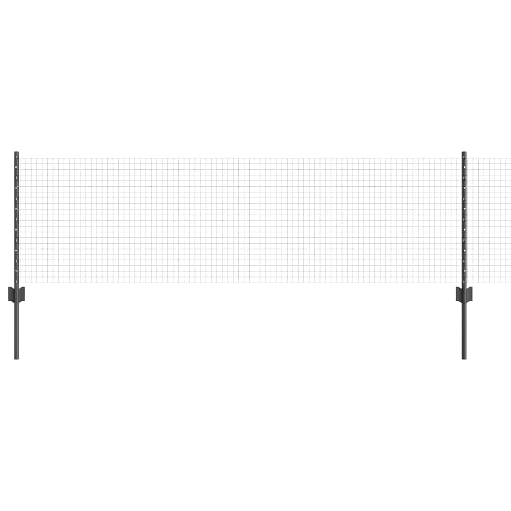 Schweißdrahtzaun mit Pfosten 25 x 0,6 m PVC-beschichteter Stahl
