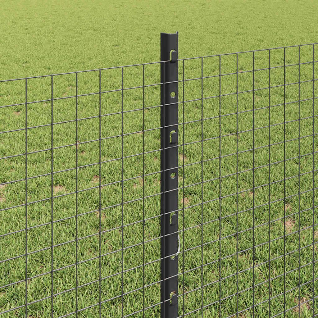 Schweißdrahtzaun mit Pfosten 25 x 0,8 m PVC-beschichteter Stahl