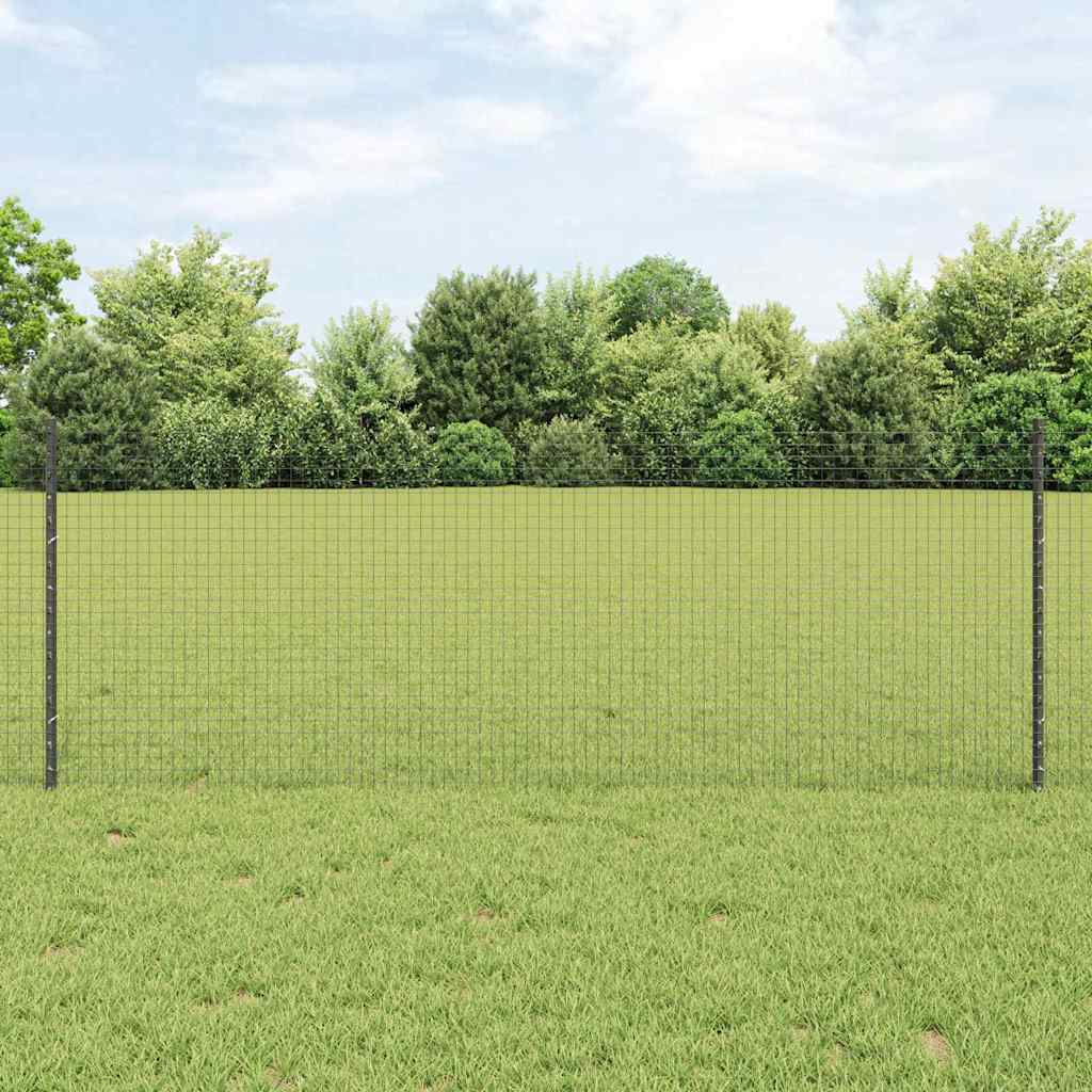 Schweißdrahtzaun mit Pfosten 25 x 0,8 m PVC-beschichteter Stahl