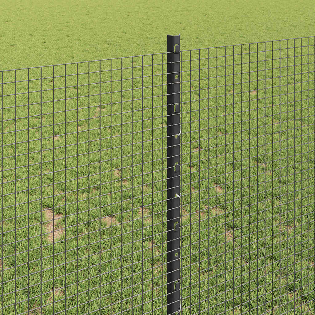 Zaun mit Pfosten Grau