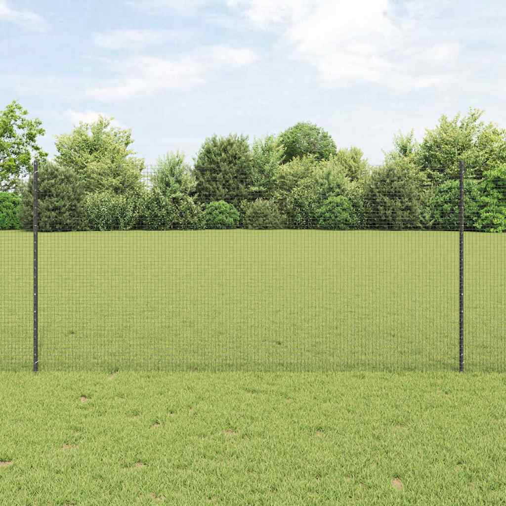 Schweißdrahtzaun mit Pfosten 25 x 1,2 m PVC-beschichteter Stahl