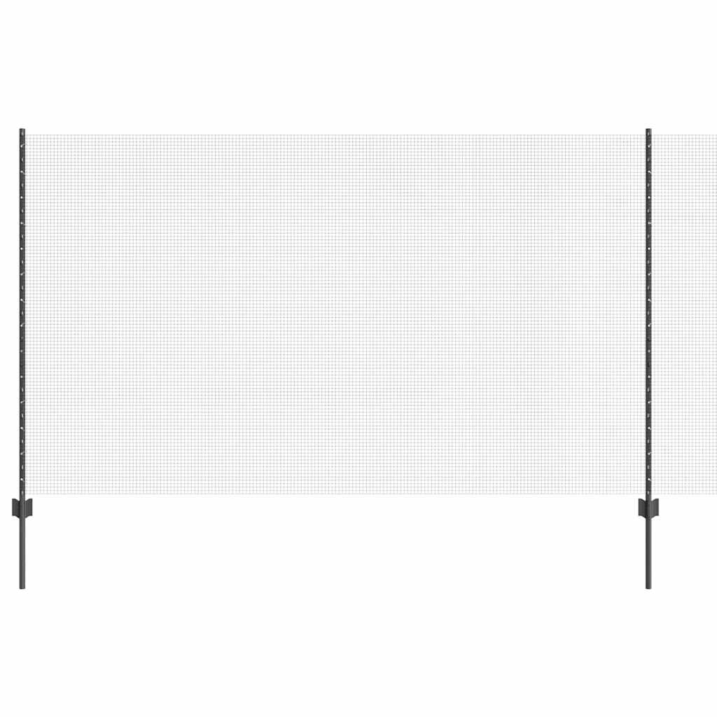 Schweißdrahtzaun mit Pfosten 25 x 1,4 m PVC-beschichteter Stahl