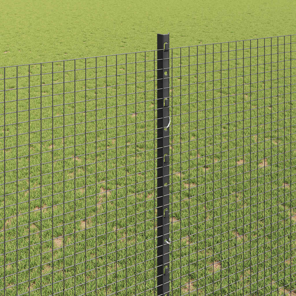 Zaun mit Pfosten Grau
