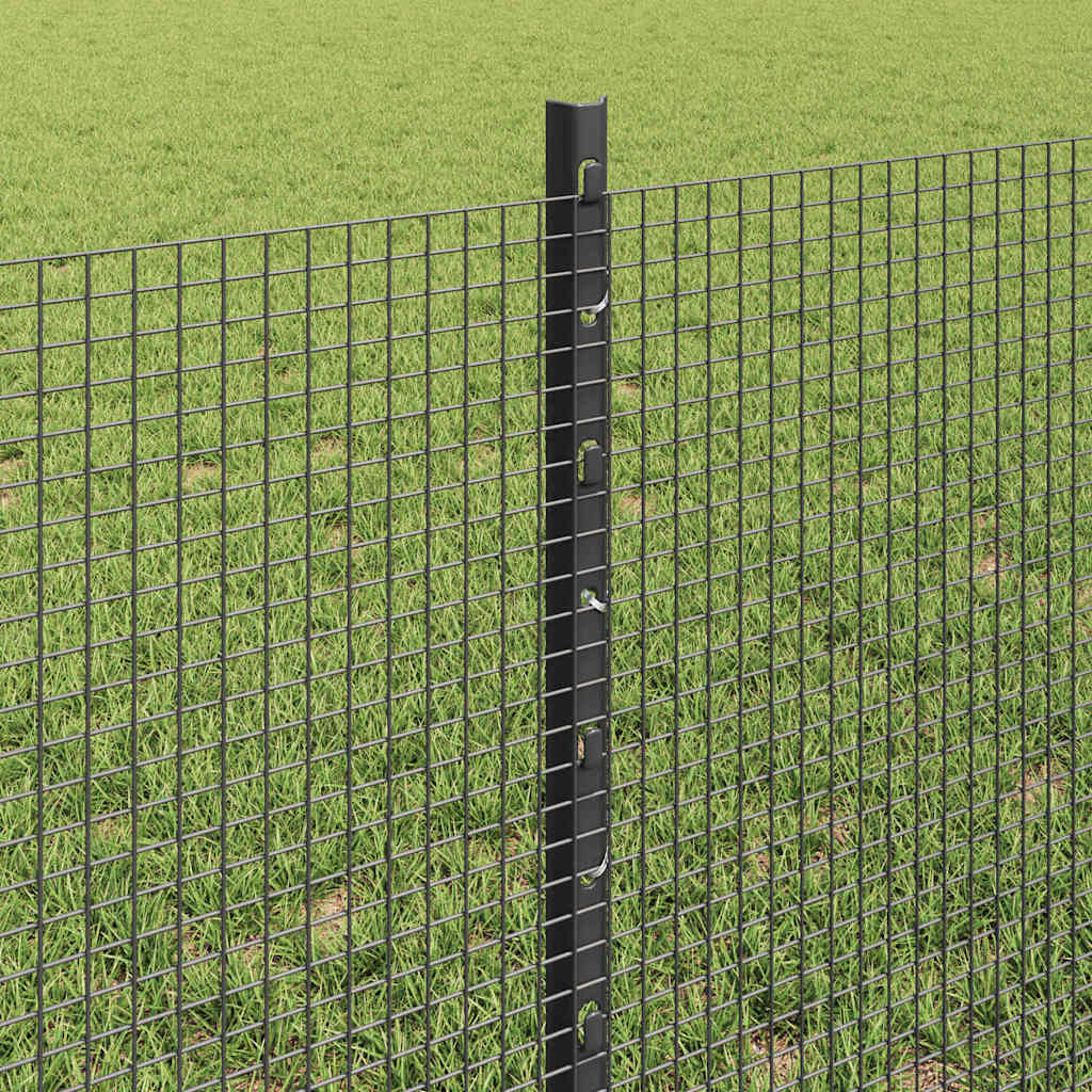 Schweißdrahtzaun mit Pfosten 50 x 0,6 m PVC-beschichteter Stahl