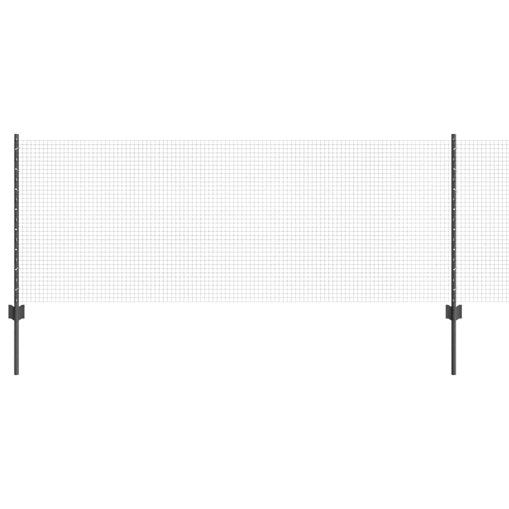 Schweißdrahtzaun mit Pfosten 50 x 0,8 m PVC-beschichteter Stahl