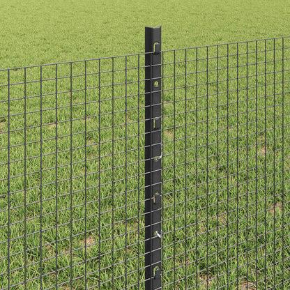 Geschweißter Drahtzaun mit Pfosten 100 x 0,6 m Grau Netz