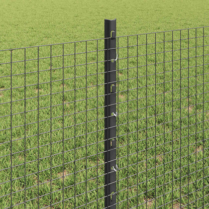Geschweißter Drahtzaun mit Pfosten 100 x 0,6 m Grau Netz