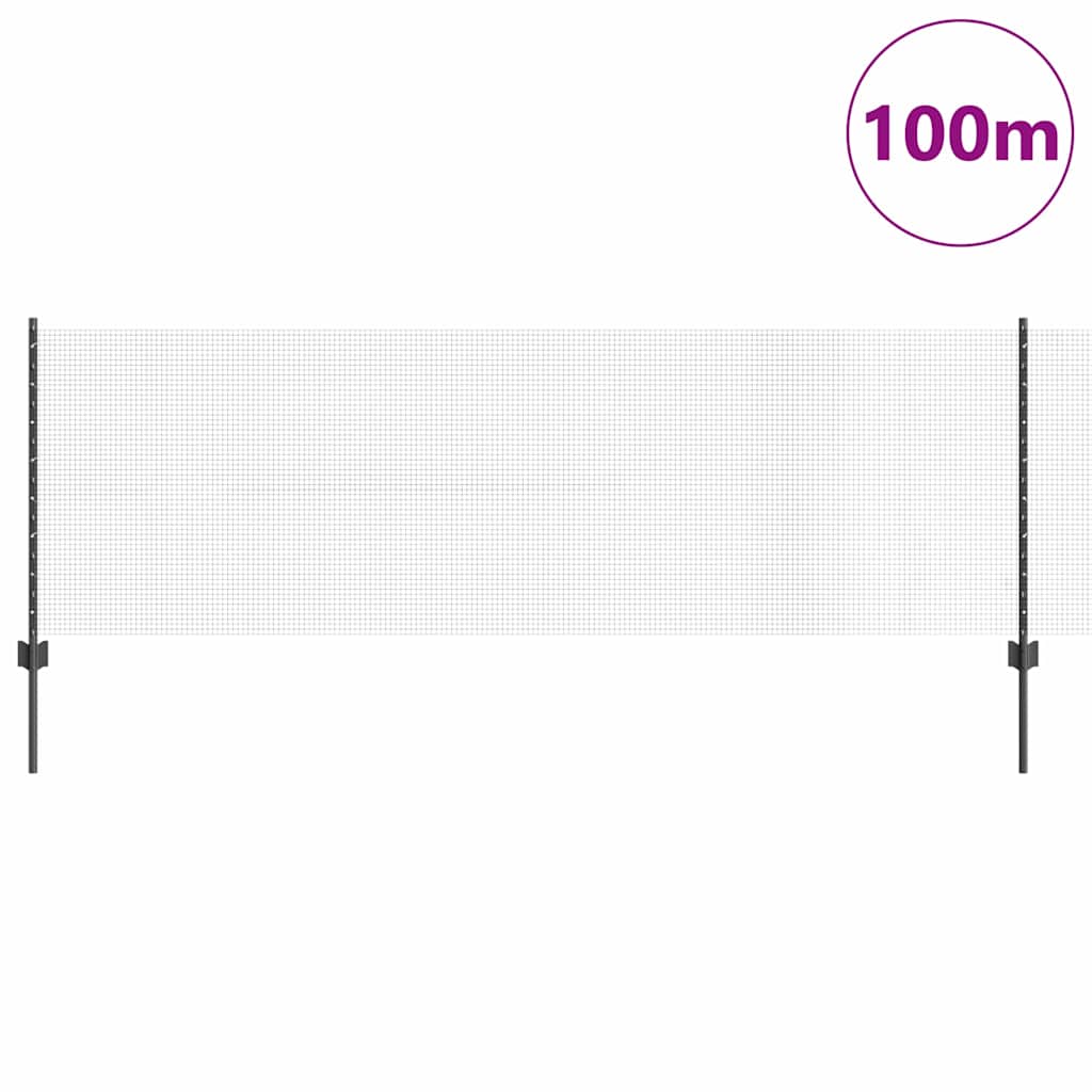 Schweißdrahtzaun mit Pfosten 100 x 0,8 m Grau Netz