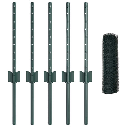 Geschweißter Drahtzaun 10 x 0,4 m PVC-beschichteter Stahl Grün