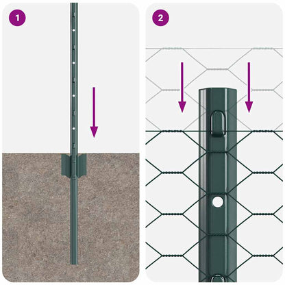 Geschweißter Drahtzaun 10 x 0,4 m PVC-beschichteter Stahl Grün