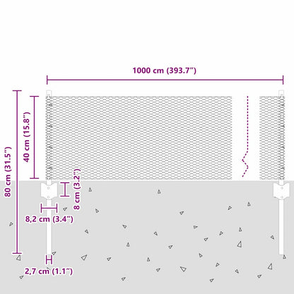 Geschweißter Drahtzaun 10 x 0,4 m PVC-beschichteter Stahl Grün