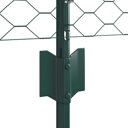 Sechseckzaun mit Pfosten 10 x 0,4 m PVC-beschichteter Stahl