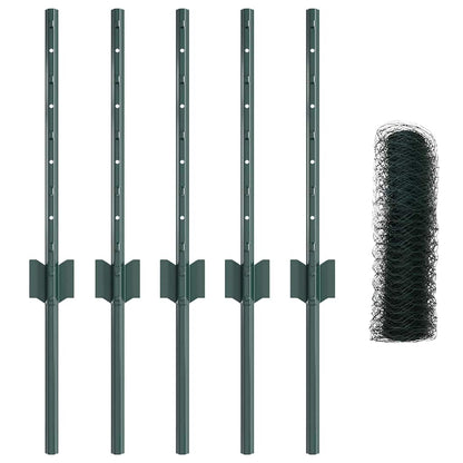 Sechseckzaun mit Pfosten 10 x 0,4 m PVC-beschichteter Stahl