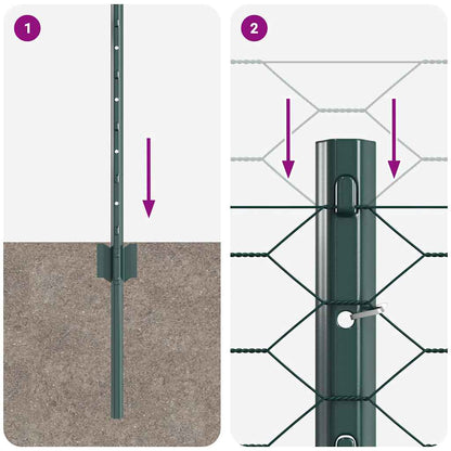Sechseckzaun mit Pfosten 10 x 0,4 m PVC-beschichteter Stahl