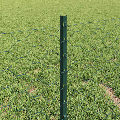 Sechseckzaun mit Pfosten 10 x 0,4 m PVC-beschichteter Stahl