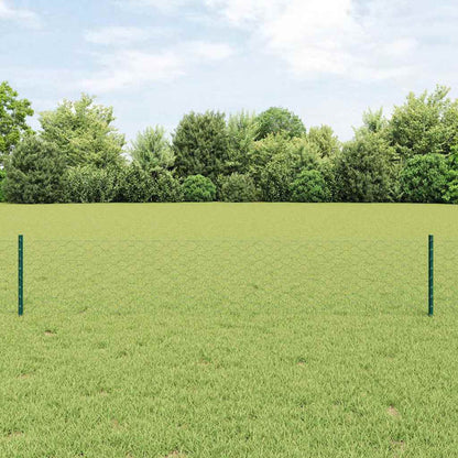Sechseckzaun mit Pfosten 10 x 0,4 m PVC-beschichteter Stahl