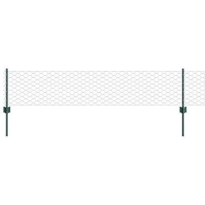 Sechseckzaun mit Pfosten 10 x 0,4 m PVC-beschichteter Stahl