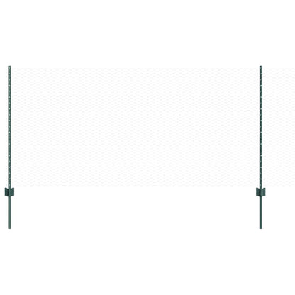 Sechseckzaun mit Pfosten 10 x 1 m PVC-beschichteter Stahl Grün