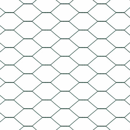 Sechseckzaun mit Pfosten 10 x 1 m PVC-beschichteter Stahl Grün