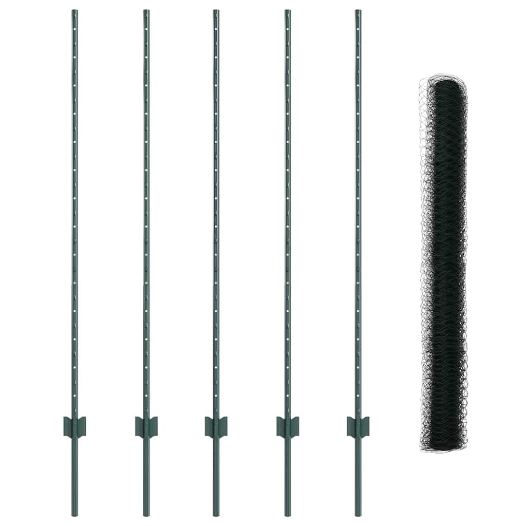 Zaun mit Pfosten Grün