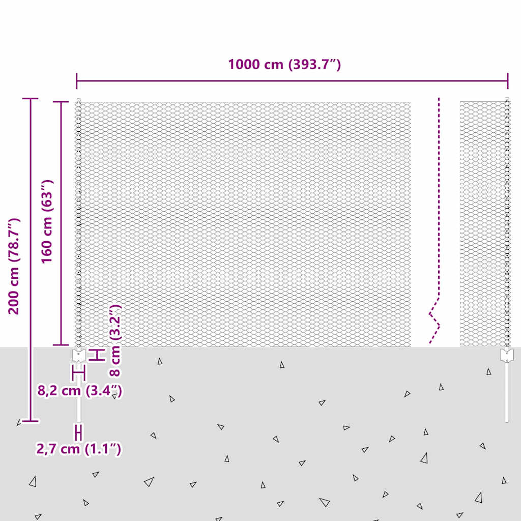 Zaun mit Pfosten Grün