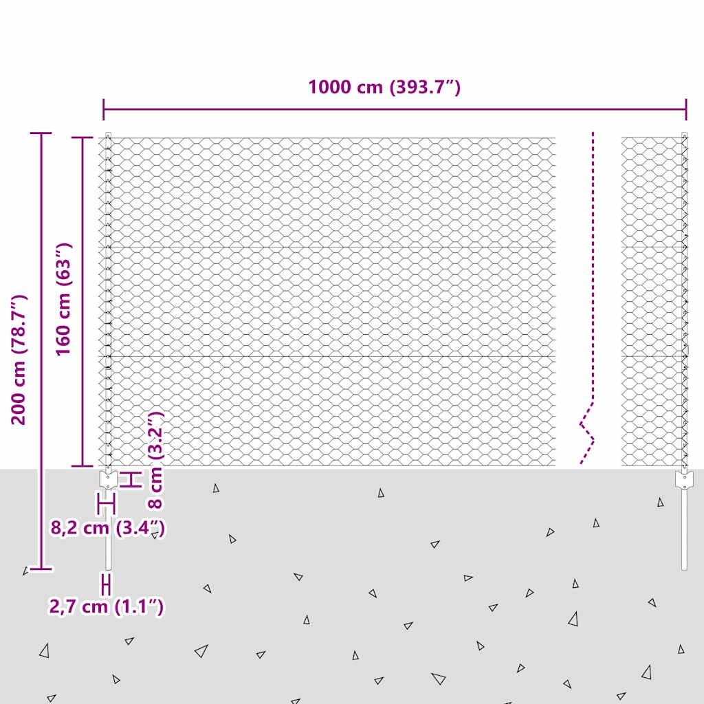 Zaun mit Pfosten Grün