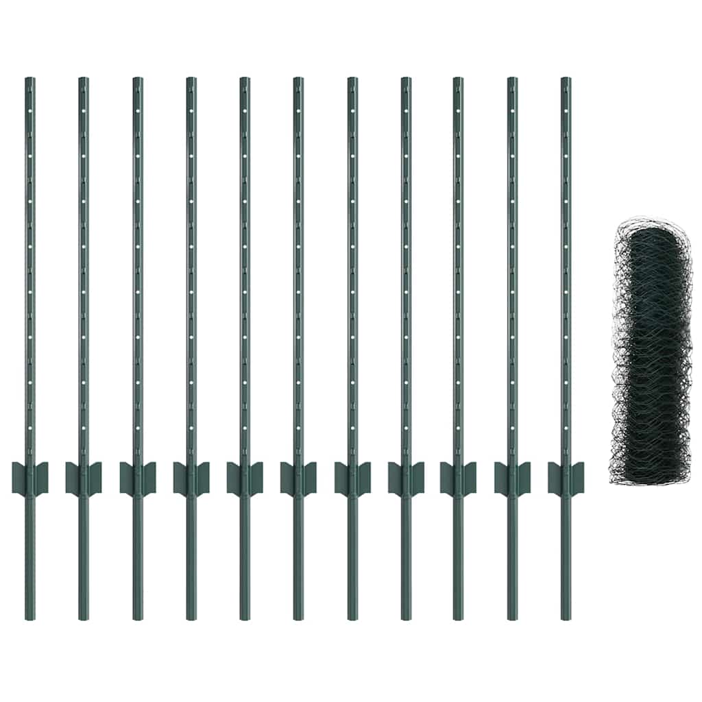 Zaun mit Pfosten Grün