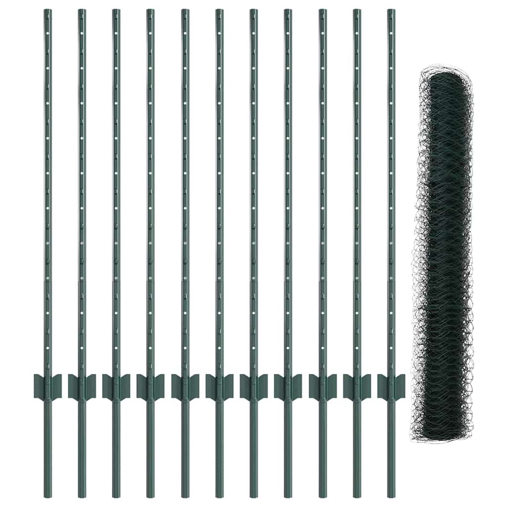 Zaun mit Pfosten Grün