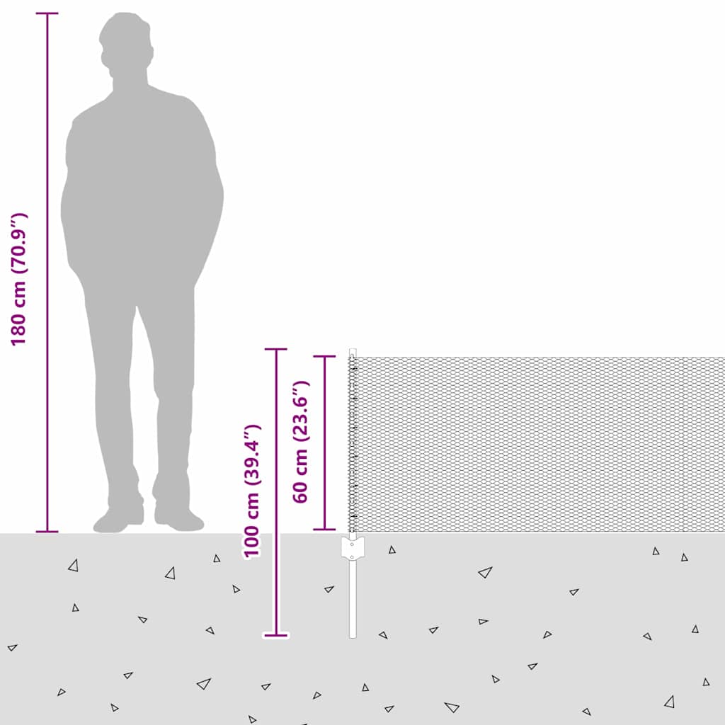 Geschweißter Drahtzaun 100 x 0,6 m (B x H)