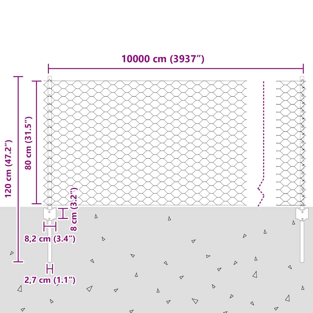 Zaun mit Pfosten Grün