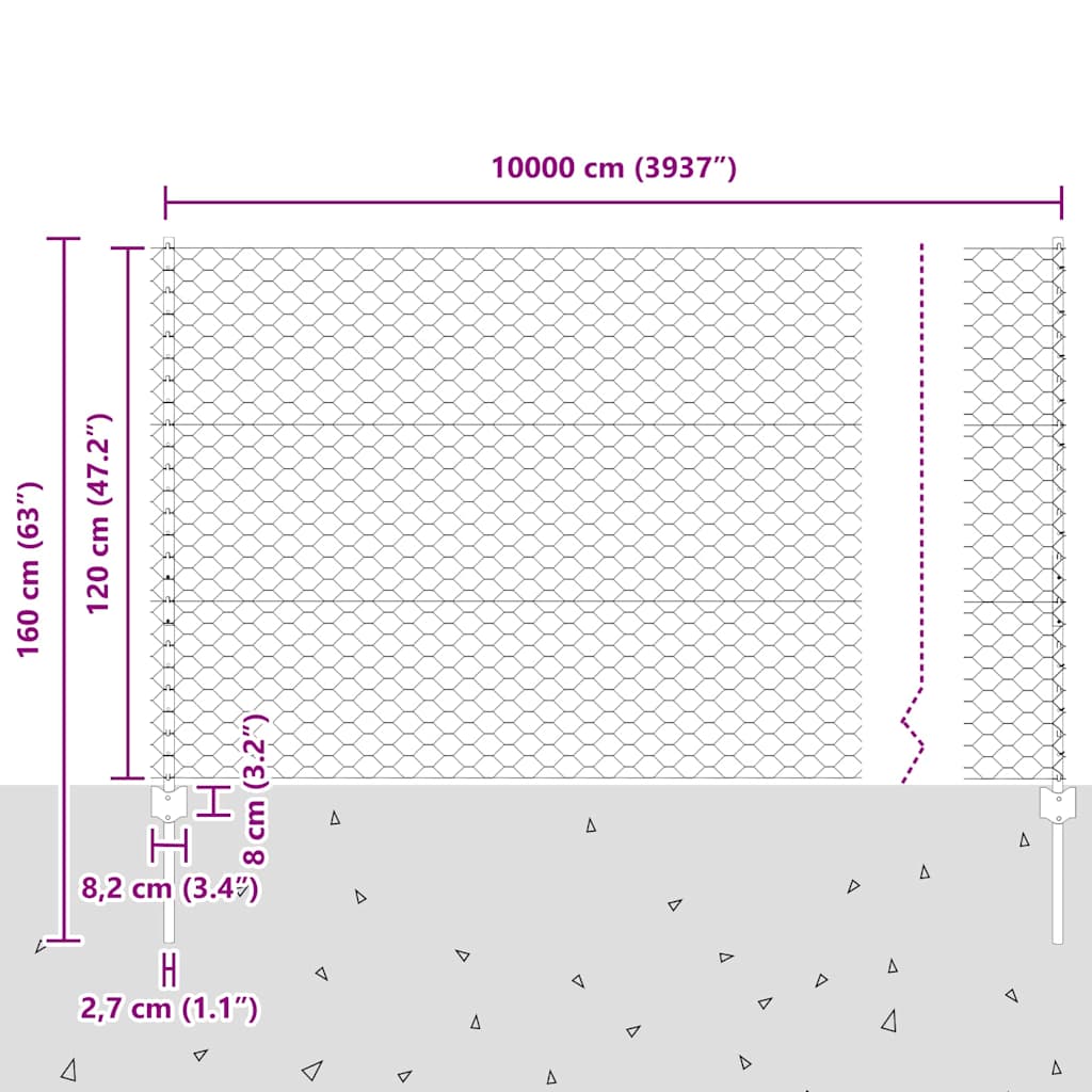 Zaun mit Pfosten Grün
