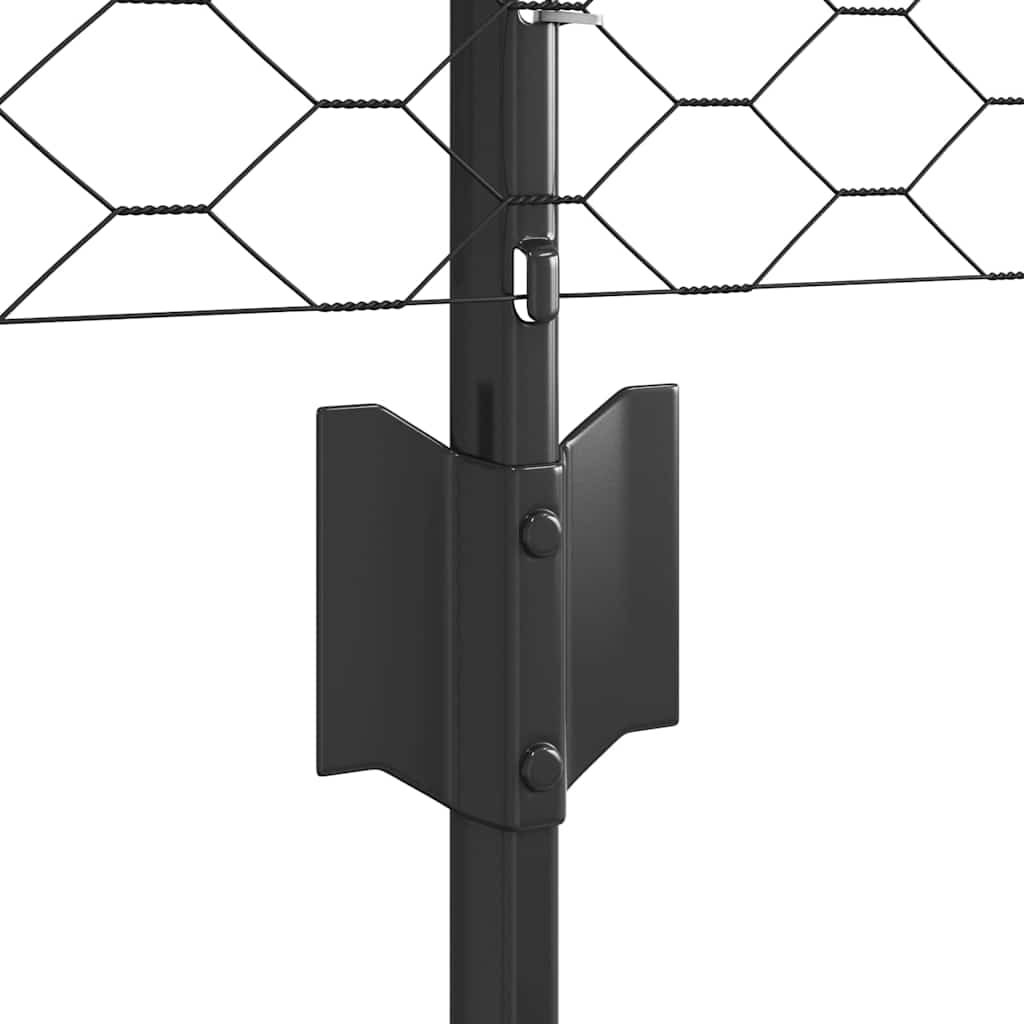 Sechseckzaun mit Pfosten 10 x 0,4 m PVC-beschichteter Stahl