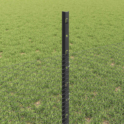 Sechseckzaun mit Pfosten 10 x 0,5 m PVC-beschichteter Stahl