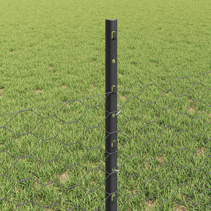 Sechseckzaun mit Pfosten 10 x 0,5 m PVC-beschichteter Stahl