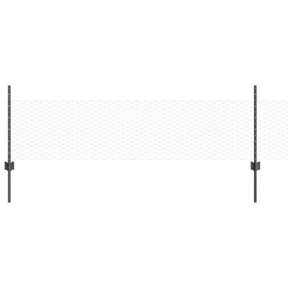 Sechseckzaun mit Pfosten 10 x 0,5 m PVC-beschichteter Stahl