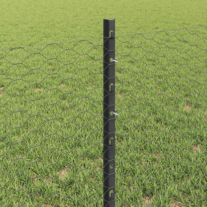 Sechseckzaun mit Pfosten 10 x 0,6 m PVC-beschichteter Stahl
