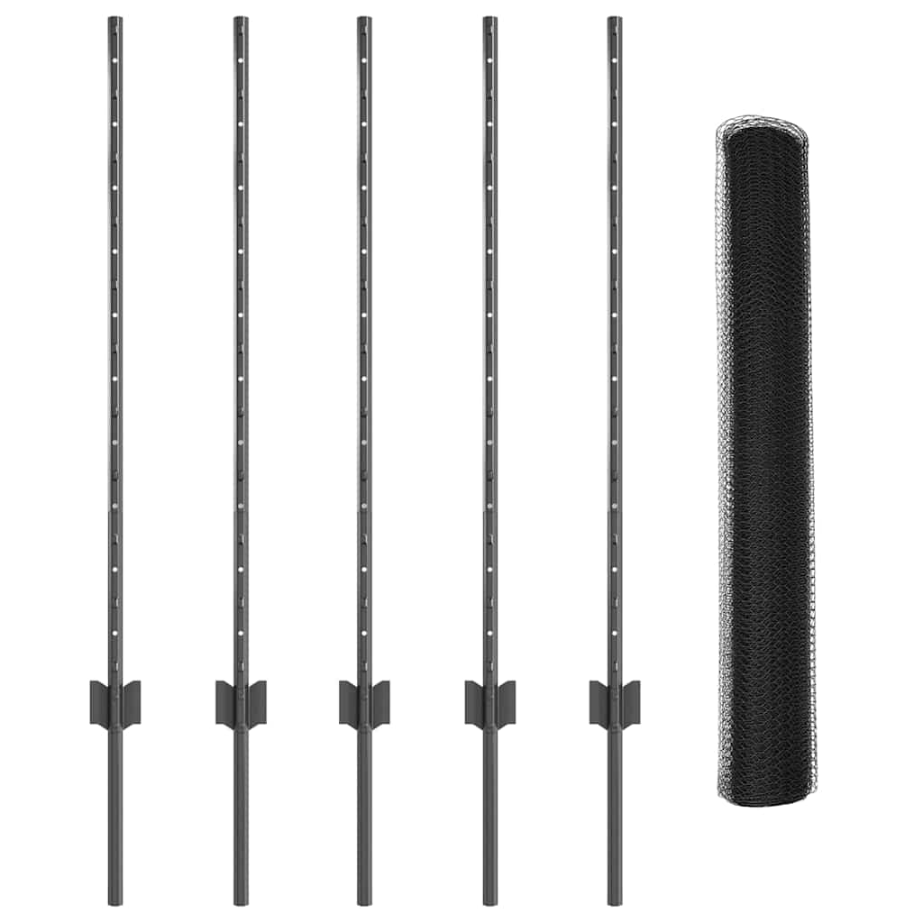 Geschweißter Drahtzaun 10 x 1 m (B x H) PVC-beschichteter Stahl