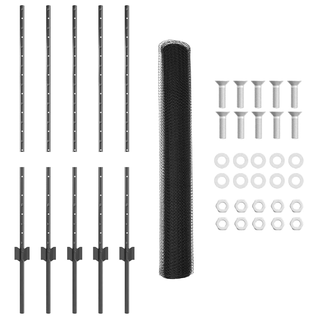 Geschweißter Drahtzaun 10 x 1 m (B x H) PVC-beschichteter Stahl