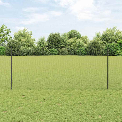 Sechseckzaun mit Pfosten 10 x 1 m PVC-beschichteter Stahl Grau