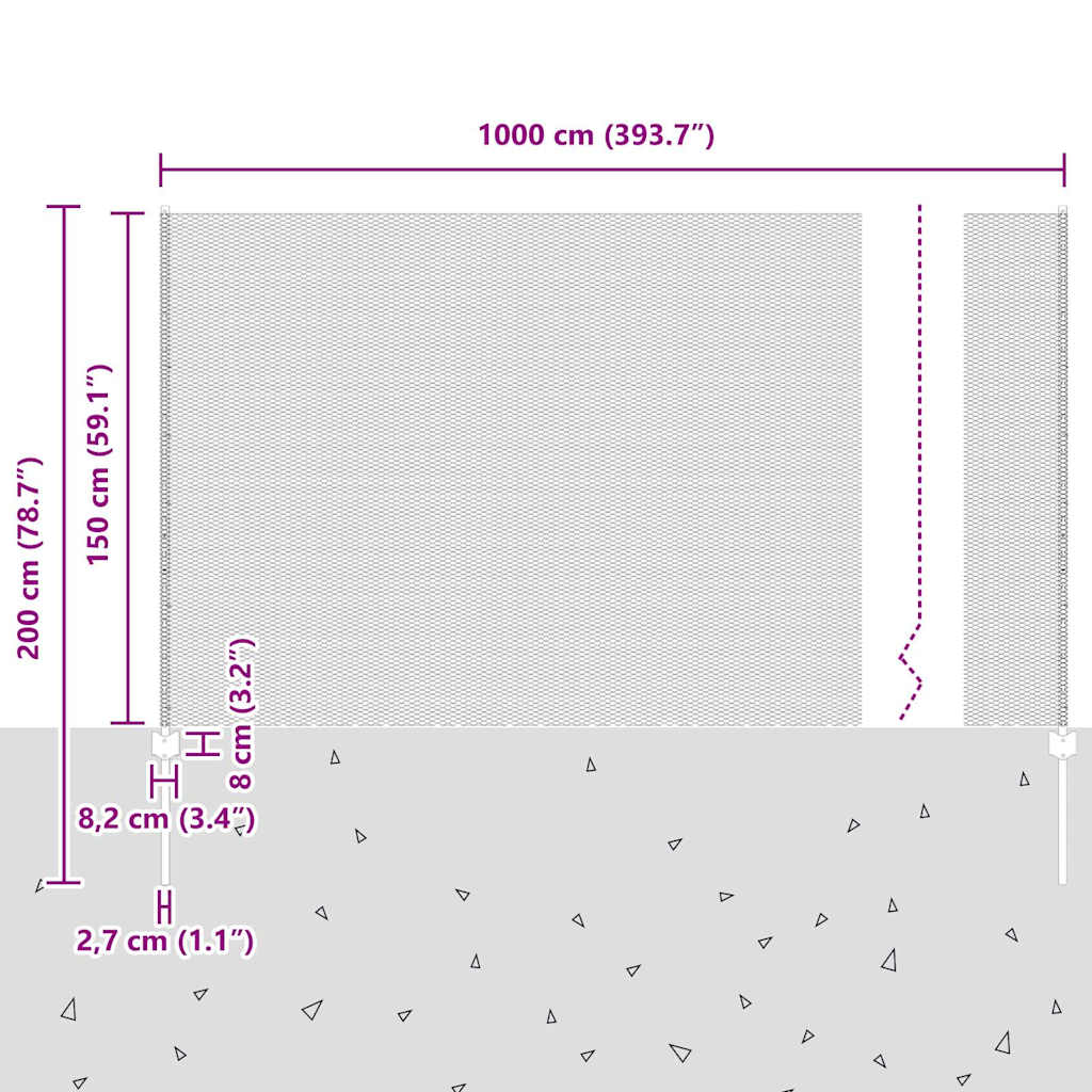 Zaun mit Pfosten Grau