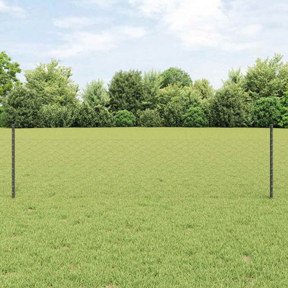 Sechseckzaun mit Pfosten 25 x 0,5 m PVC-beschichteter Stahl