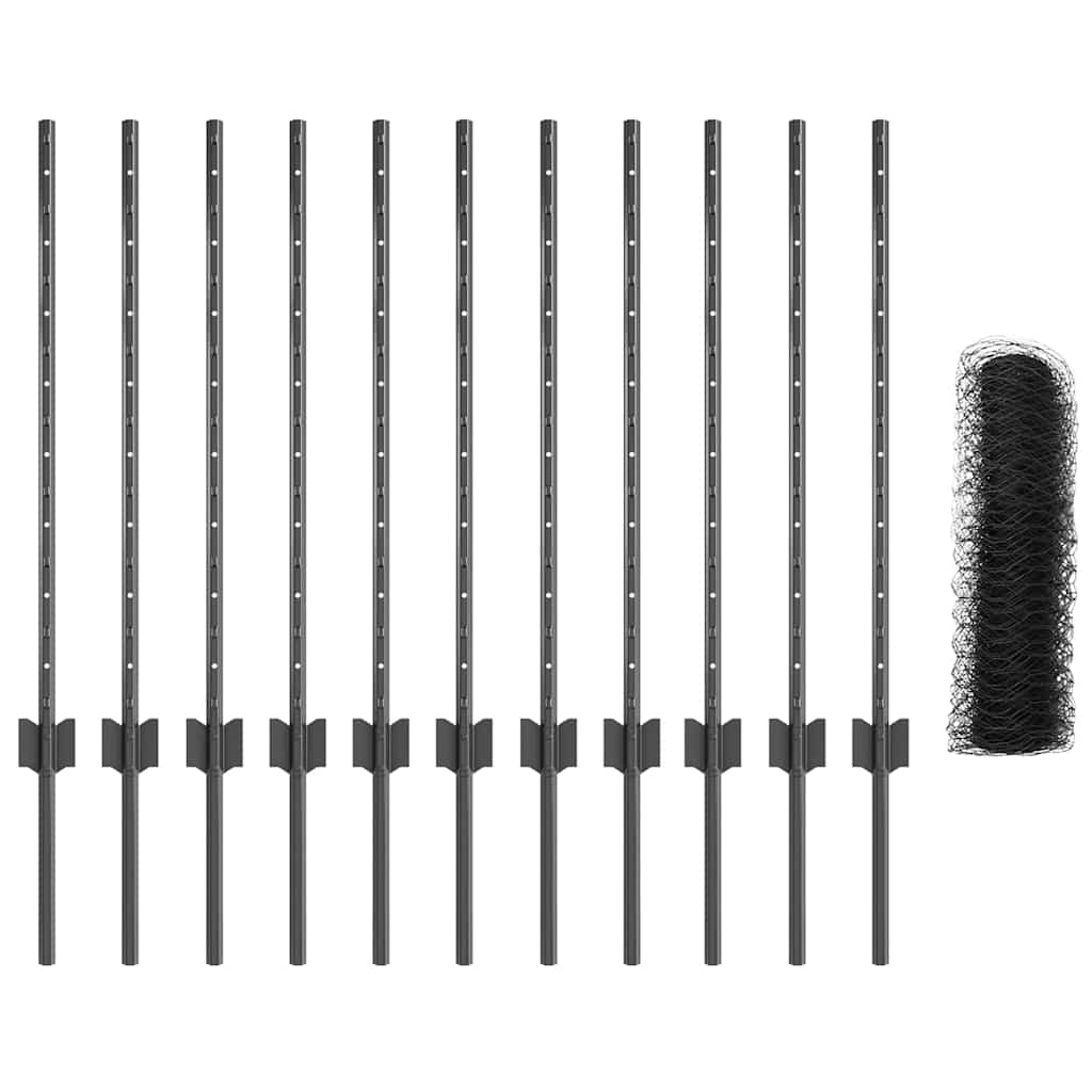 Geschweißter Drahtzaun 25 x 0,8 m (B x H)