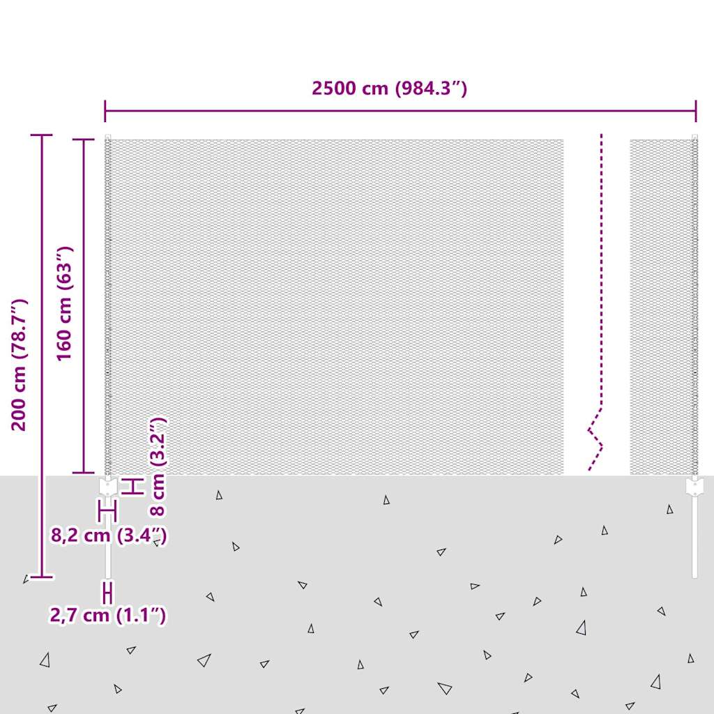 Zaun mit Pfosten Grau