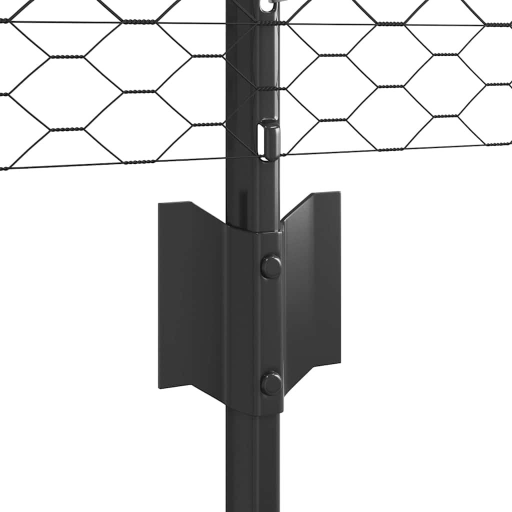 Sechseckzaun mit Pfosten 50 x 0,8 m PVC-beschichteter Stahl