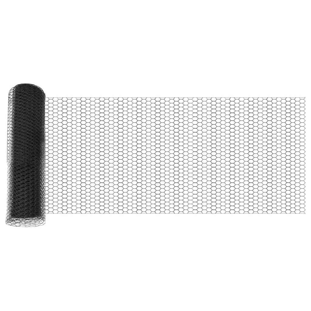 Sechseckzaun mit Pfosten 50 x 0,8 m PVC-beschichteter Stahl