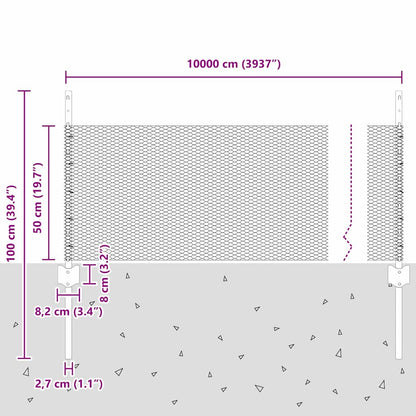 Sechseckzaun mit Pfosten 100 x 0,5 m PVC-beschichteter Stahl