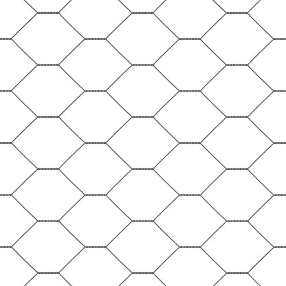 Sechseckzaun mit Pfosten 100 x 0,6 m PVC-beschichteter Stahl